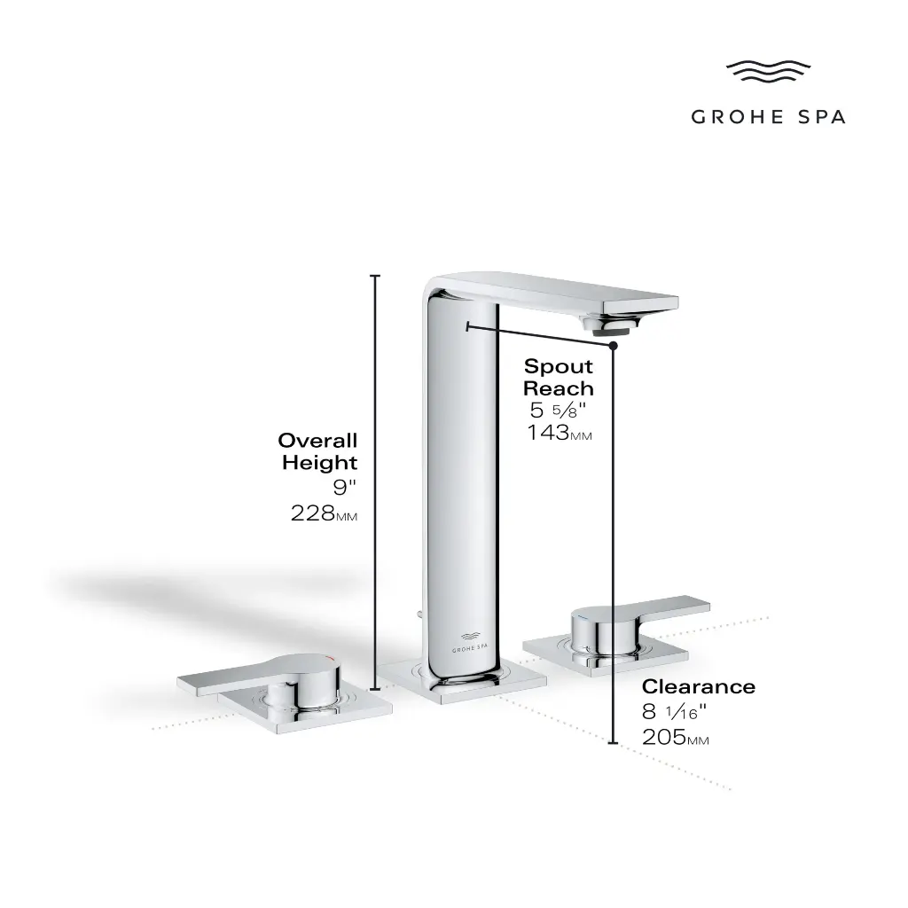 Grohe 20584001 8-Inch Widespread 2-Handle M-Size Bathroom Faucet 1.2 Gpm Chrome