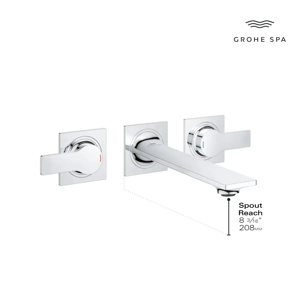 Grohe 20586En1 2-Handle Wall Mount Faucet 1.2 Gpm Brushed Nickel