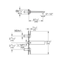 Grohe 20586En1 2-Handle Wall Mount Faucet 1.2 Gpm Brushed Nickel