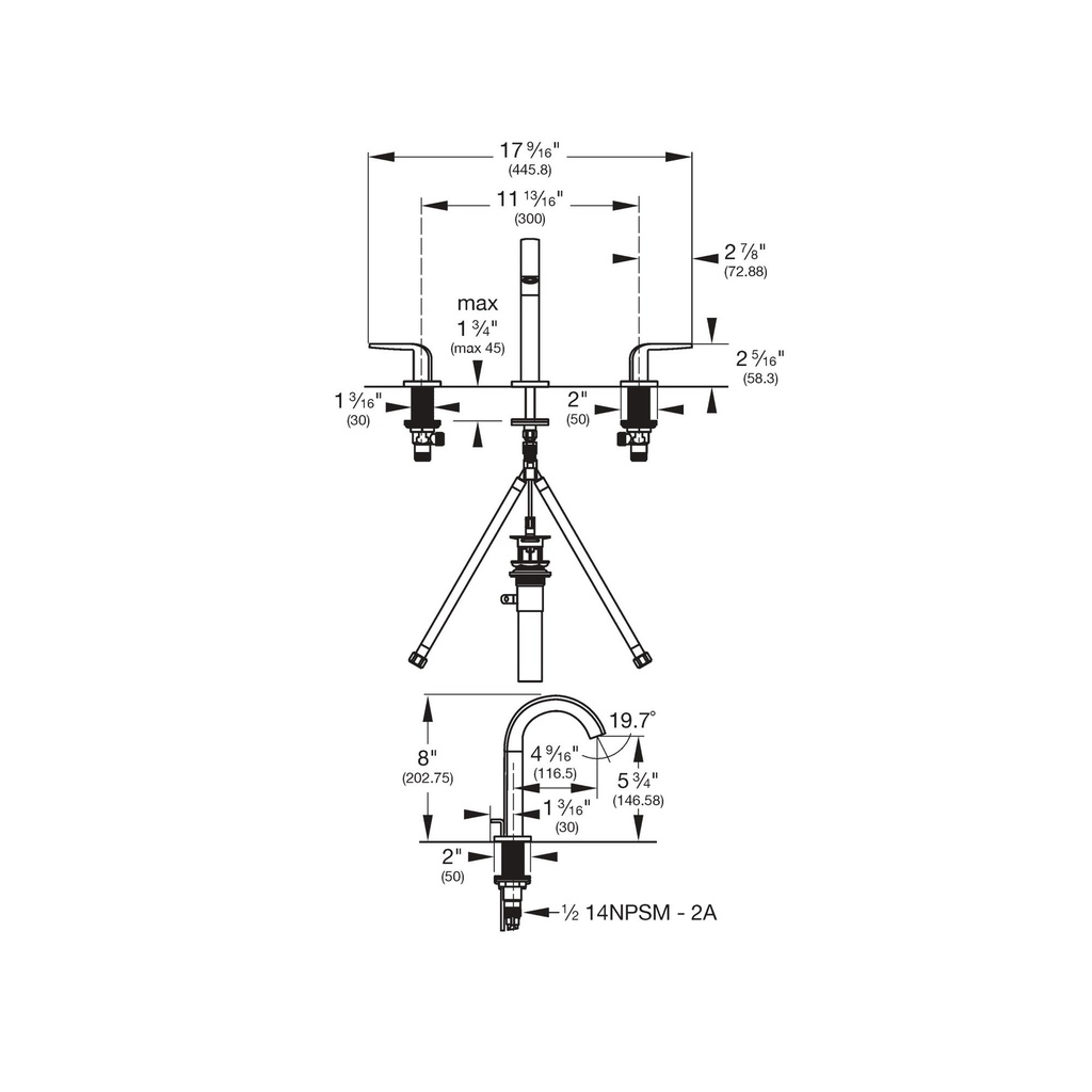 Grohe 205972430 8" Widespread 2-Handle M-Size Bathroom Faucet 4.5 L/Min (1.2 Gpm) Matte Black
