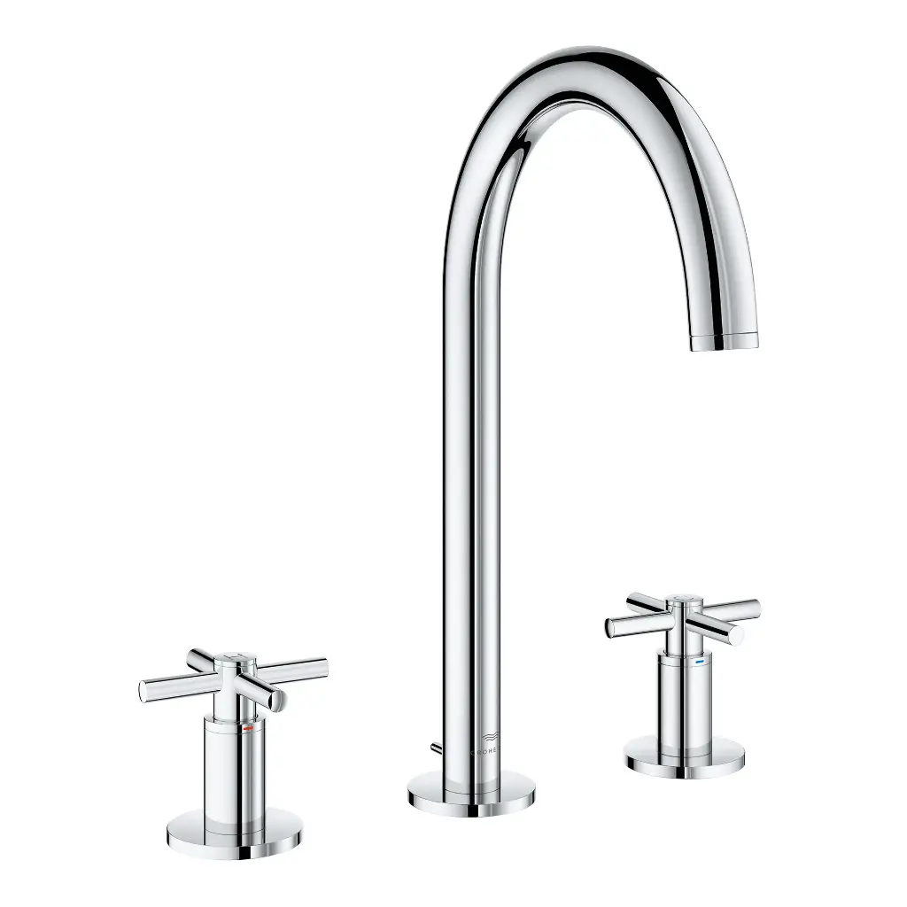Grohe 20659000 Atrio New 8-Inch Widespread 2-Handle L-Size Bathroom Faucet 1.2 Gpm Chrome (lever or cross handles sold separately)
