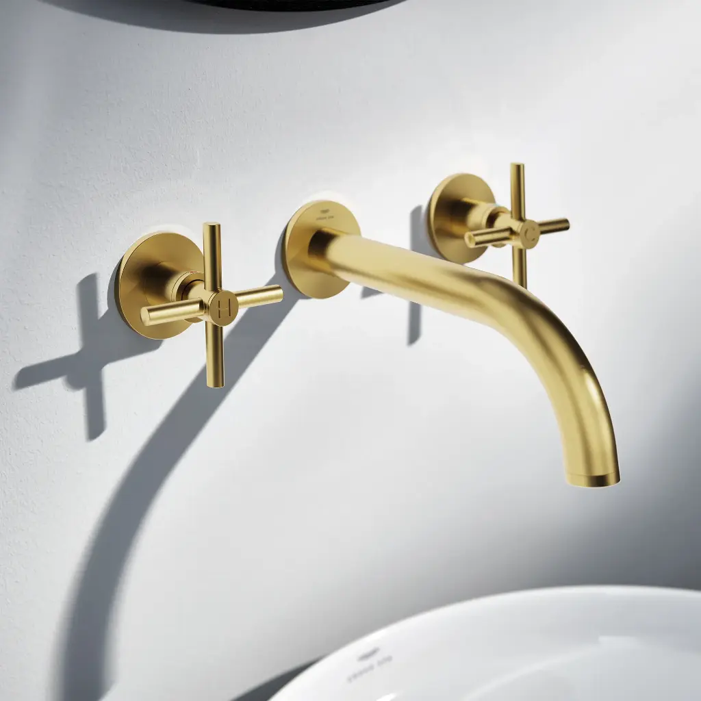 Grohe 20663GN0 Atrio New 2 Handles Trimset Basin 3- Holes M Brushed Cool Sunrise