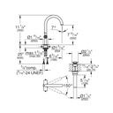 Grohe 21146En0 Single Hole Two-Handle L-Size Bathroom Faucet 1.2 Gpm Brushed Nickel