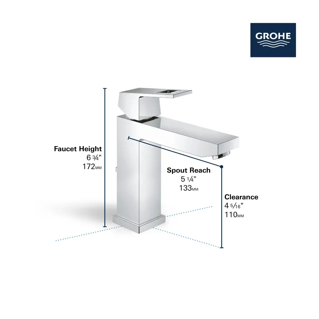 Grohe 23670GN0 Single Hole Single-Handle M-Size Bathroom Faucet 4.5 L/Min (1.2 Gpm) Brushed Cool Sunrise