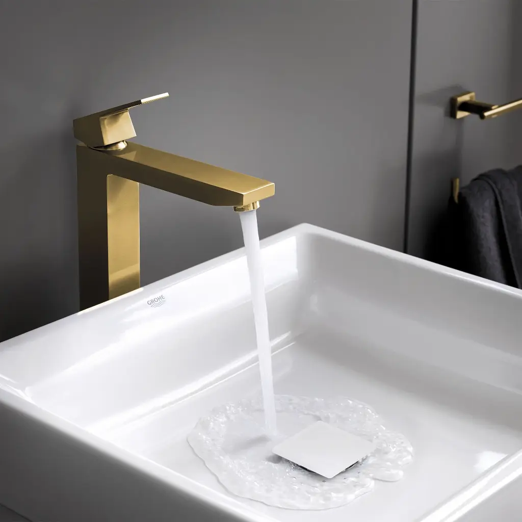 Grohe 23671GN0 Single Hole Single-Handle Deck Mount Vessel Sink Faucet 4.5 L/Min (1.2 Gpm) Brushed Cool Sunrise