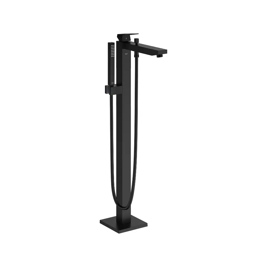 Grohe 236722431 Eurocube Single Handle Freestanding Tub Faucet With 6.6 L/Min (1.75 Gpm) Hand Shower Matte Black