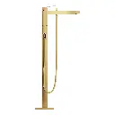 Grohe 23672GN1 Eurocube Single Handle Freestanding Tub Faucet With 6.6 L/Min (1.75 Gpm) Hand Shower Brushed Cool Sunrise
