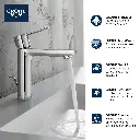 Grohe 23794243A Lineare Single Hole Single Handle S-Size Bathroom Faucet 4.5 L/Min (1.2 Gpm) Matte Black