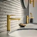 Grohe 23794GNA Single Hole Single-Handle S-Size Bathroom Faucet 1.2 Gpm Brushed Cool Sunrise