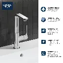 Grohe 23825GNA Single Hole Single-Handle L-Size Bathroom Faucet 4.5 L/Min (1.2 Gpm) Brushed Cool Sunrise