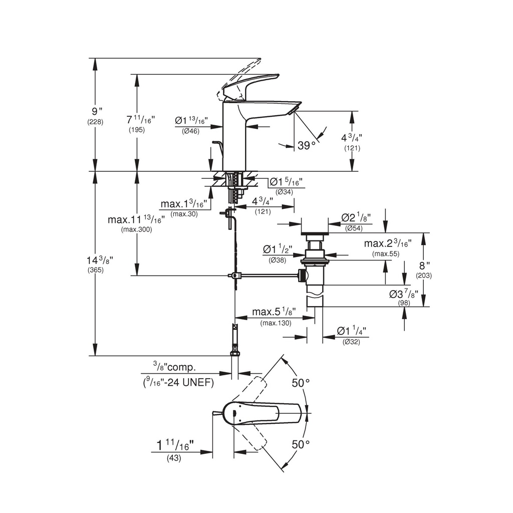 Grohe 23990003 Eurosmart Ohm Basin M Us Grohe Chrome