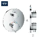 Grohe 241072430 Grohtherm Round Single-Function 2-Handle Thermostatic Trim Matte Black