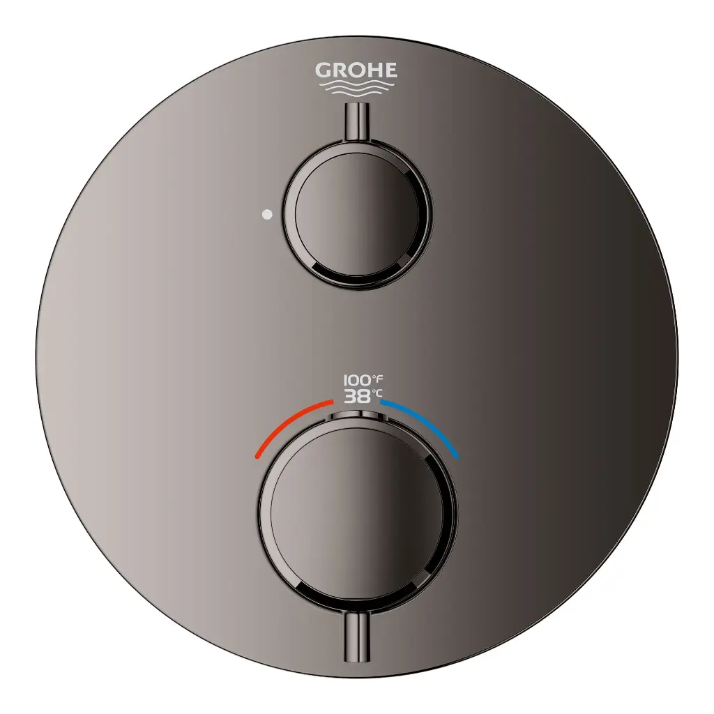 Grohe 24107A00 Single Function 2-Handle Thermostatic Valve Trim Hard Graphite
