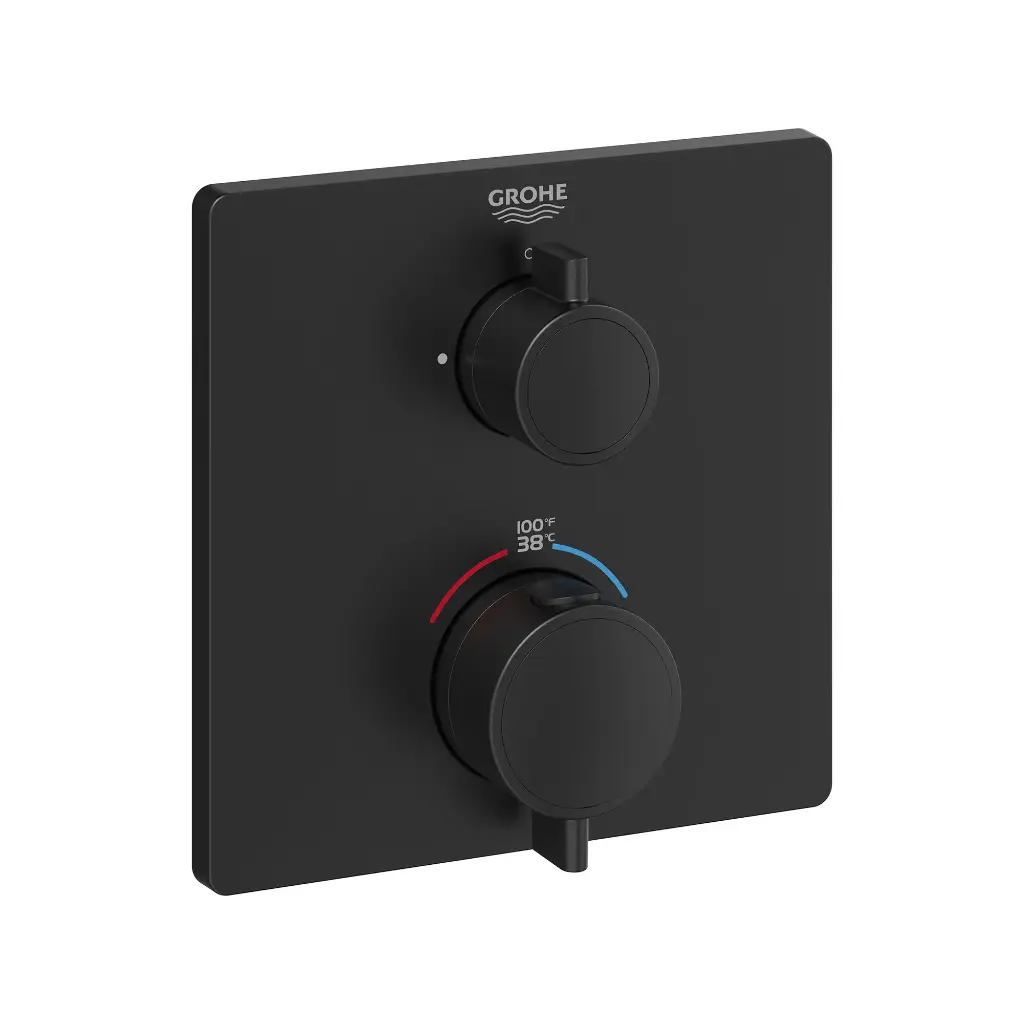 Grohe 241102430 Single Function 2-Handle Thermostatic Valve Trim Matte Black