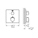 Grohe 24110A00 Single Function 2-Handle Thermostatic Valve Trim Hard Graphite