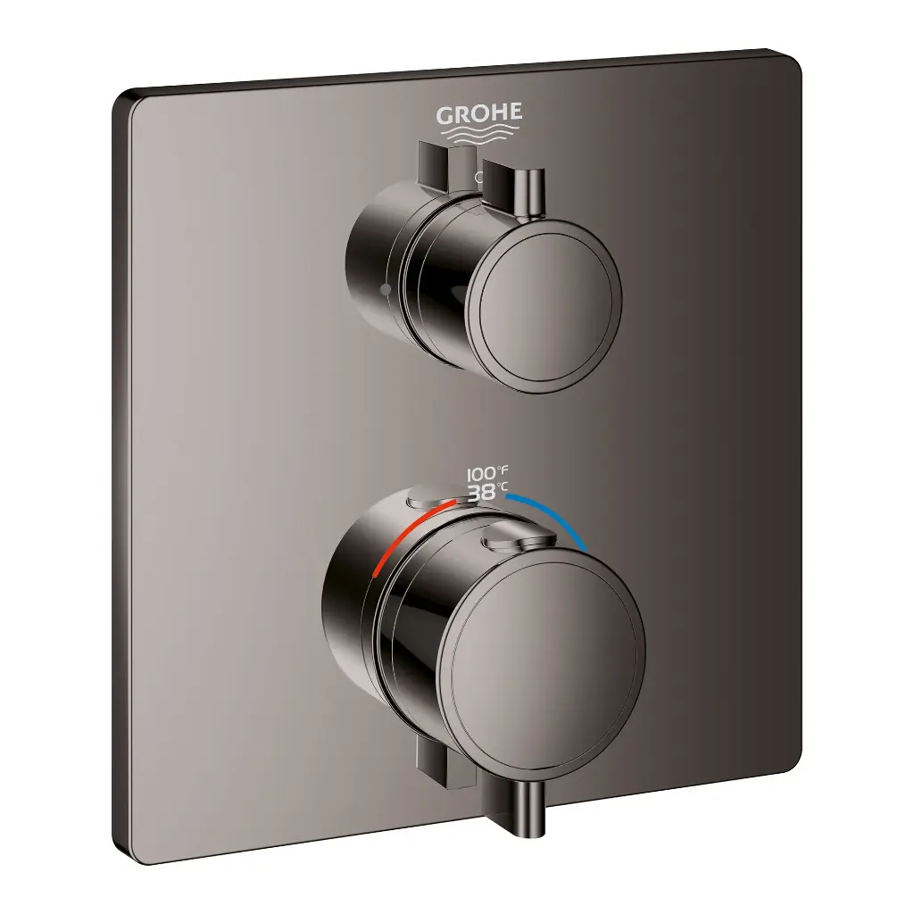 Grohe 24110A00 Single Function 2-Handle Thermostatic Valve Trim Hard Graphite