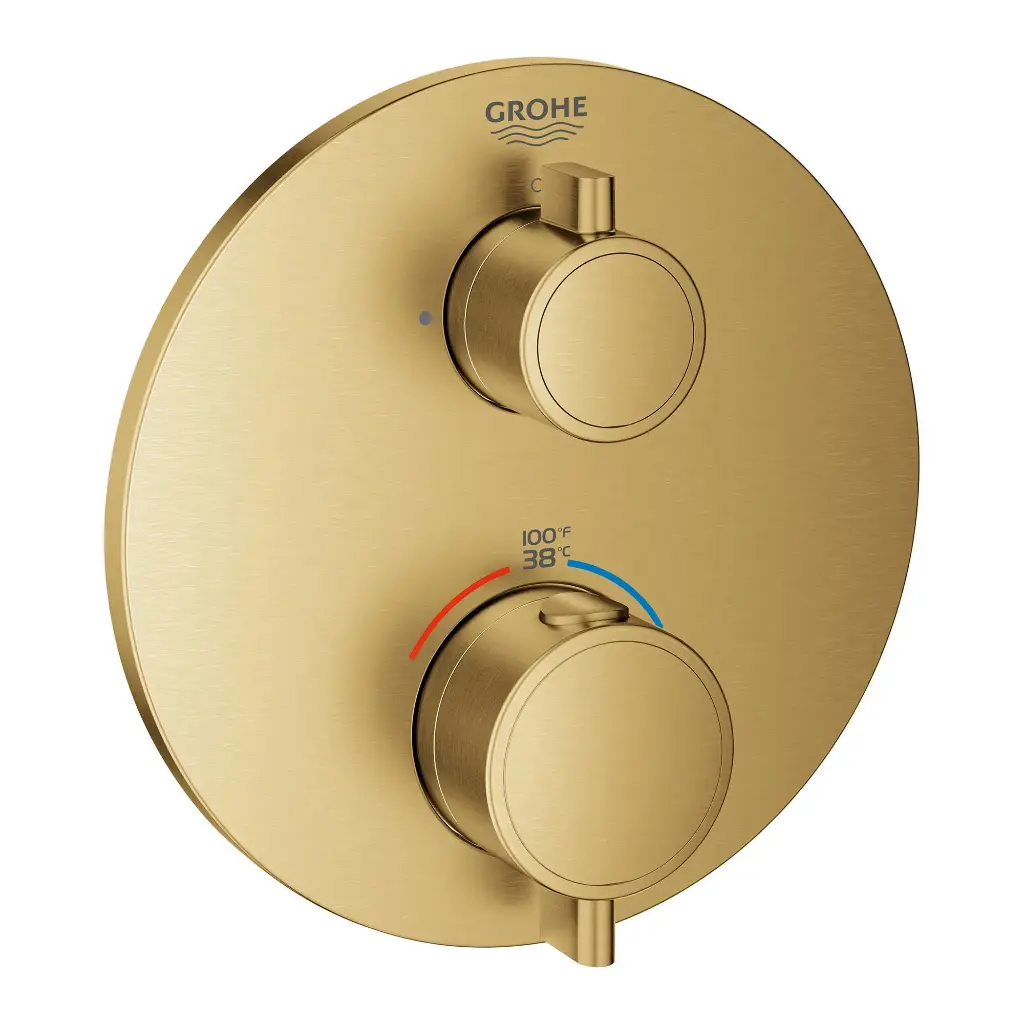 Grohe 24133GN0 Dual Function 2-Handle Thermostatic Valve Trim Brushed Cool Sunrise