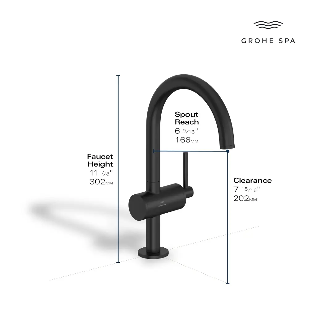 Grohe 24350000 Single Hole Single Handle L-Size Bathroom Faucet 1.2 Gpm Chrome