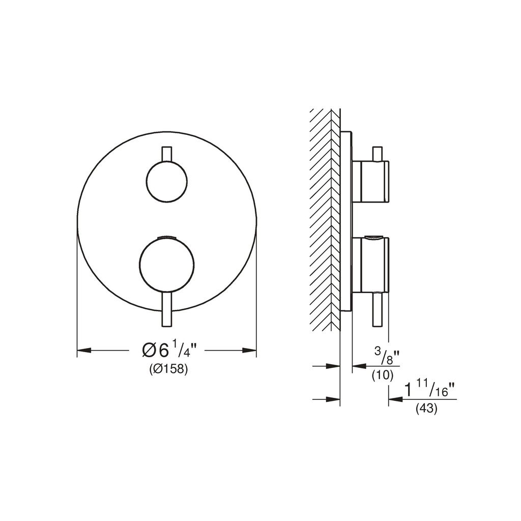 Grohe 243602430 Atrio New Thm Trimset Rapido Shower Us Matte Black
