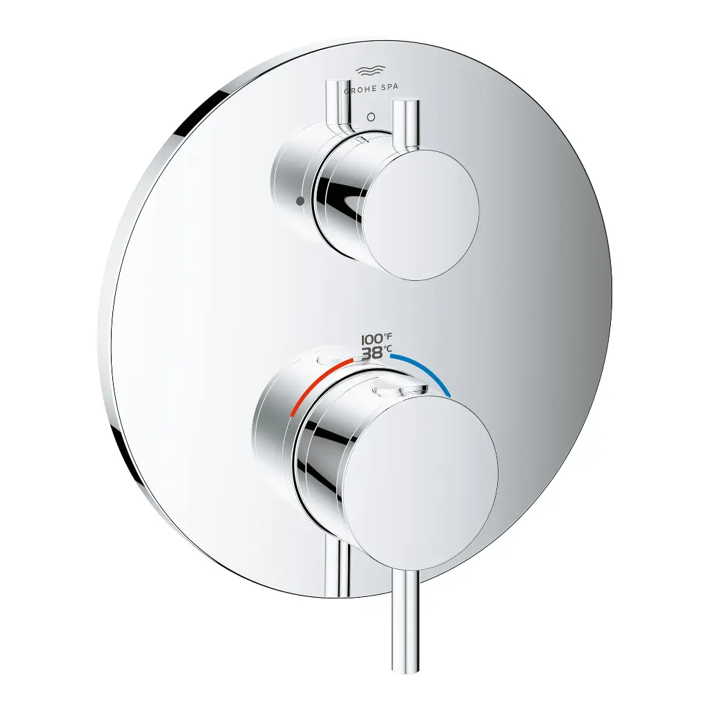Grohe 24361000 Dual Function 2-Handle Thermostatic Valve Trim Chrome