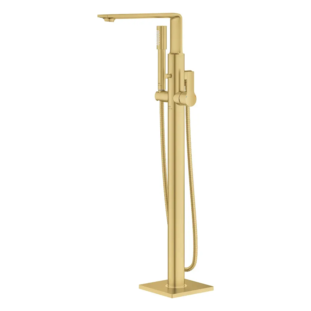 Grohe 25222Gn1 Single Handle Freestanding Tub Faucet With 1.75 Gpm Hand Shower Brushed Cool Sunrise