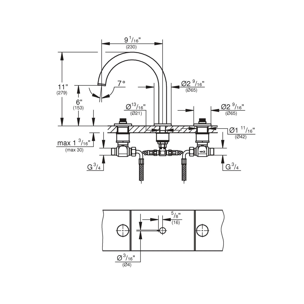 Grohe 252732430 Atrio New 2 Handles Bath 3- Holes Us Matte Black