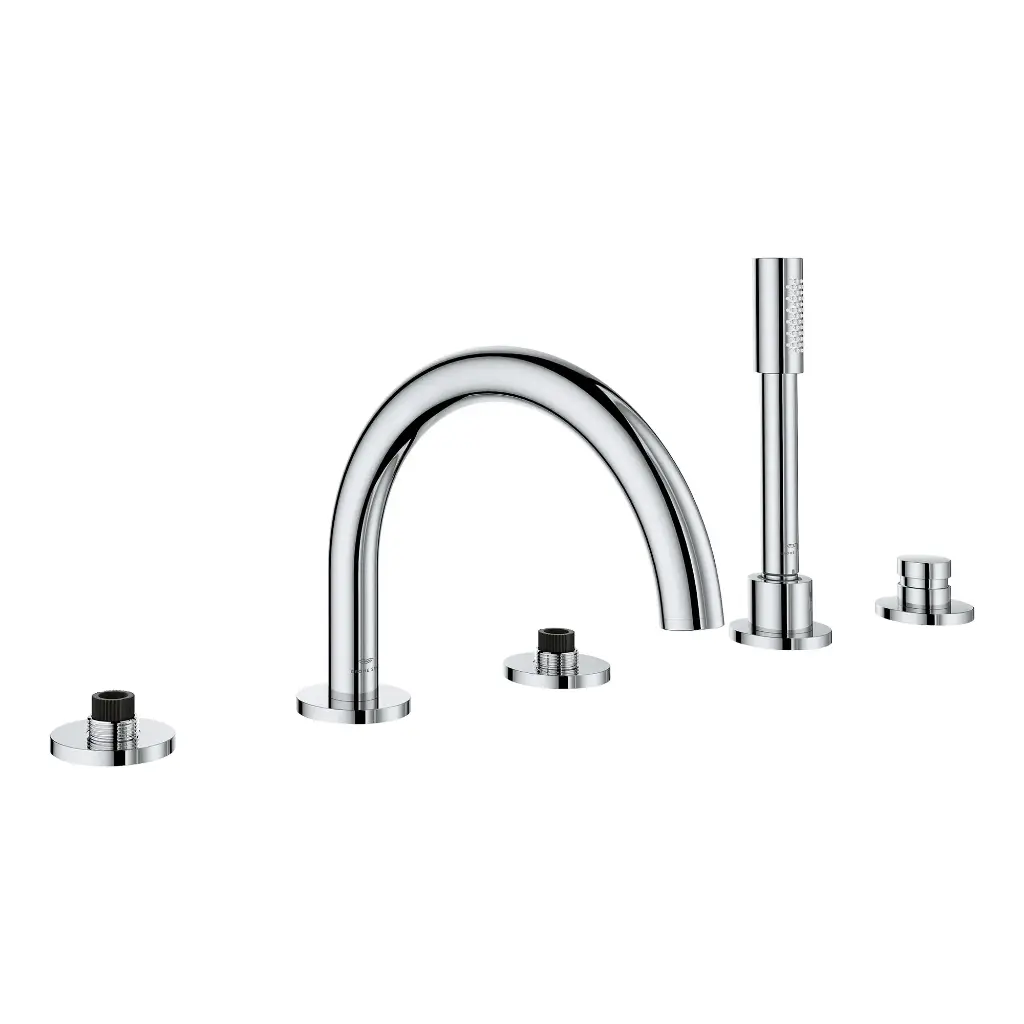 Grohe 25274000 5-Hole 2-Handle Deck Mount Roman Tub Faucet With 1.75 Gpm Hand Shower Chrome