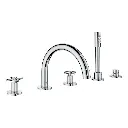 Grohe 25274000 5-Hole 2-Handle Deck Mount Roman Tub Faucet With 1.75 Gpm Hand Shower Chrome