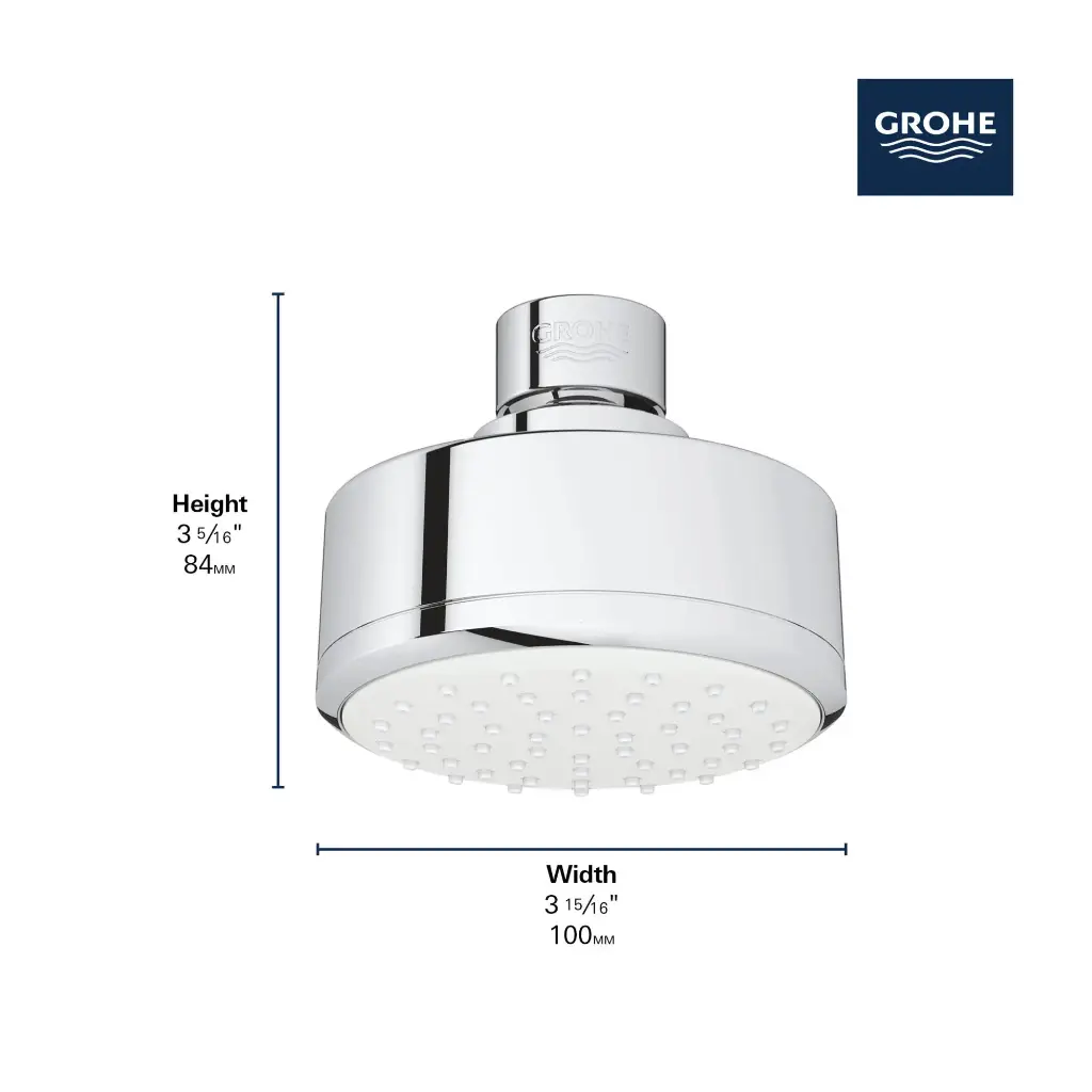 Grohe 260512431 Tempesta Cosmopolitan 100 Shower Head 1 Spray 1.5gpm Matte Black