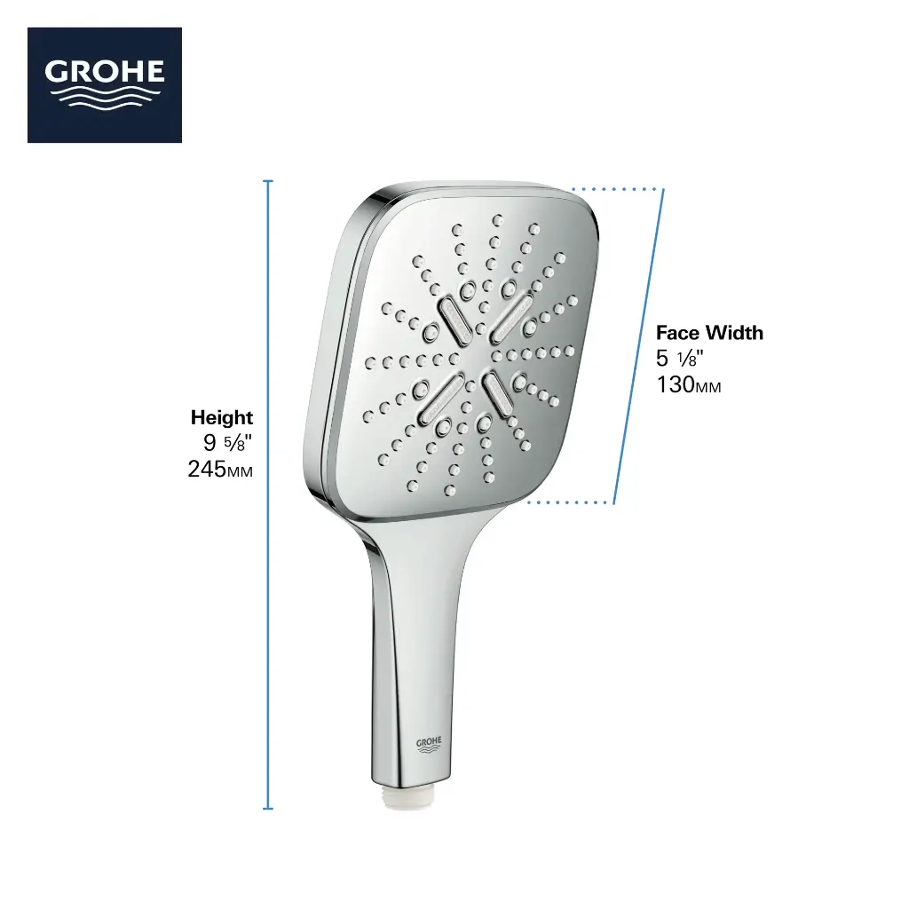 Grohe 26552A00 Hand Shower 3 Sprays 6.6 L/Min (1.75 Gpm) Hard Graphite