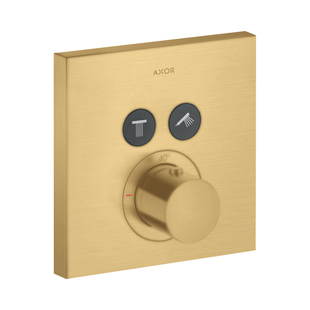 Hansgrohe 36715251 Axor ShowerSelect Thermostatic Square Trim Brushed Gold Optic