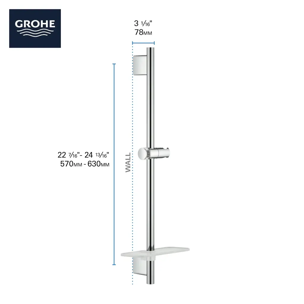 Grohe 26602EN0 24 Shower Slide Bar Brushed Nickel