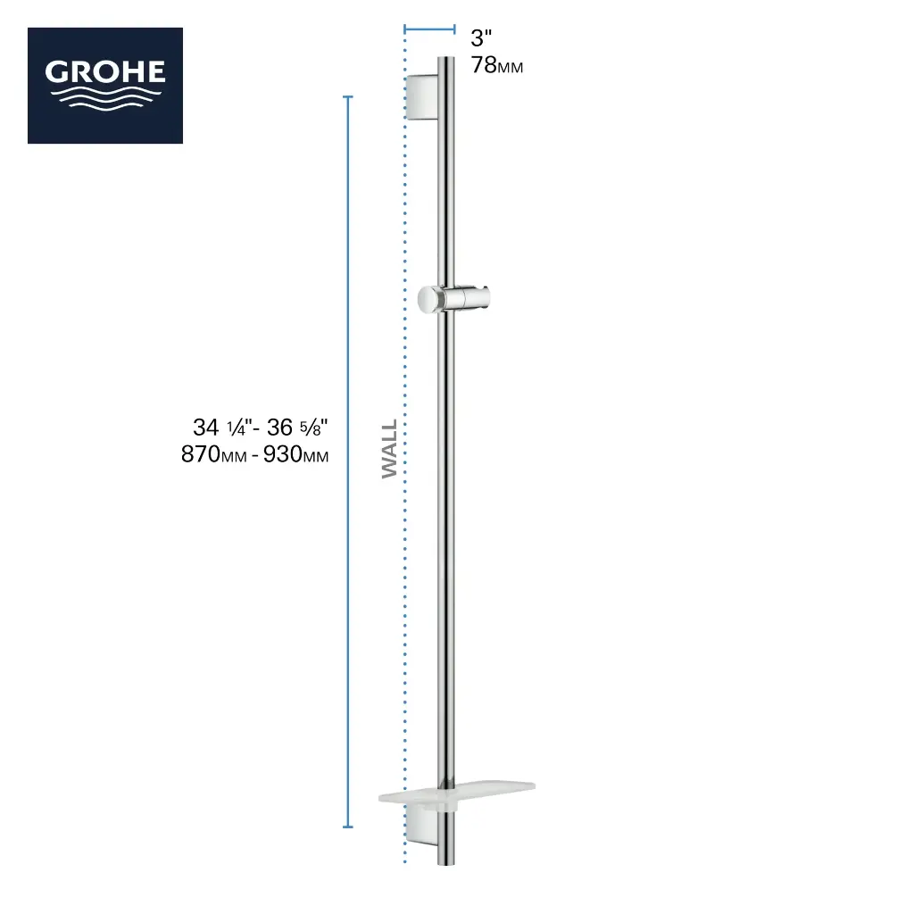 Grohe 26603EN0 Rainshower Smartactive 36" Rail Brushed Nickel