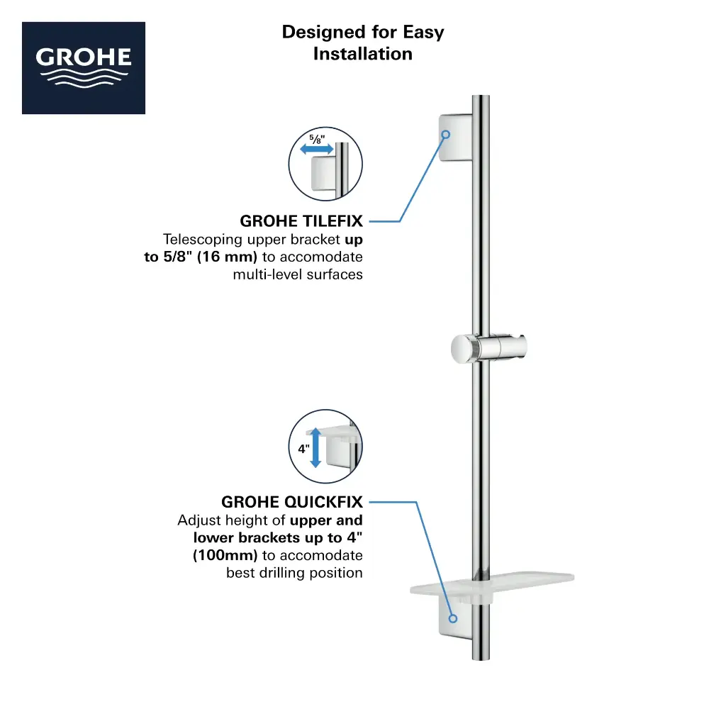 Grohe 26603GN0 Rainshower Smartactive 36" Rail Brushed Cool Sunrise