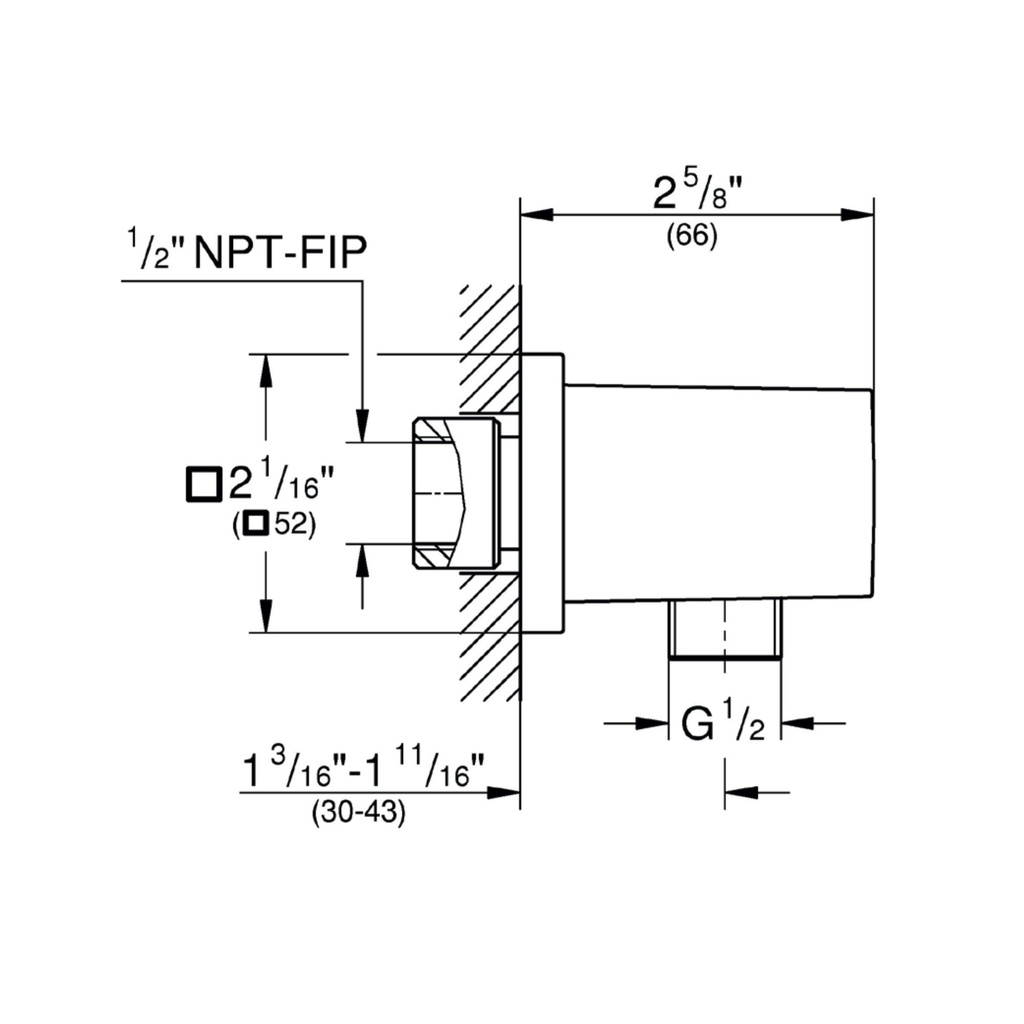Grohe 26634A00 Wall Union Hard Graphite