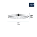 Grohe 26715EN0 Tempesta 250 Showerhead - Round, 1.75Gpm Grohe Brushed Nickel