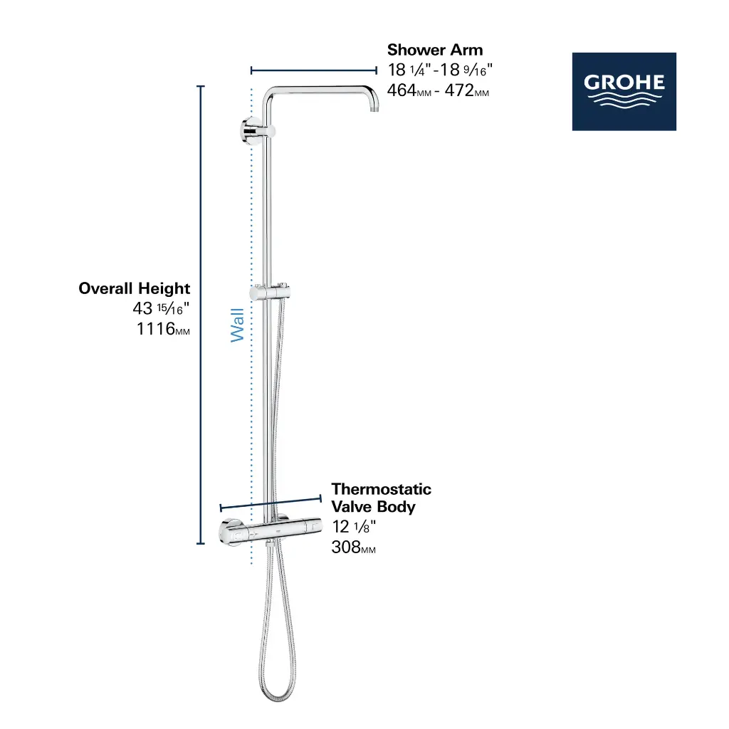 Grohe 26728000 Euphoria Shower System Thm Coolt Us Grohe Chrome