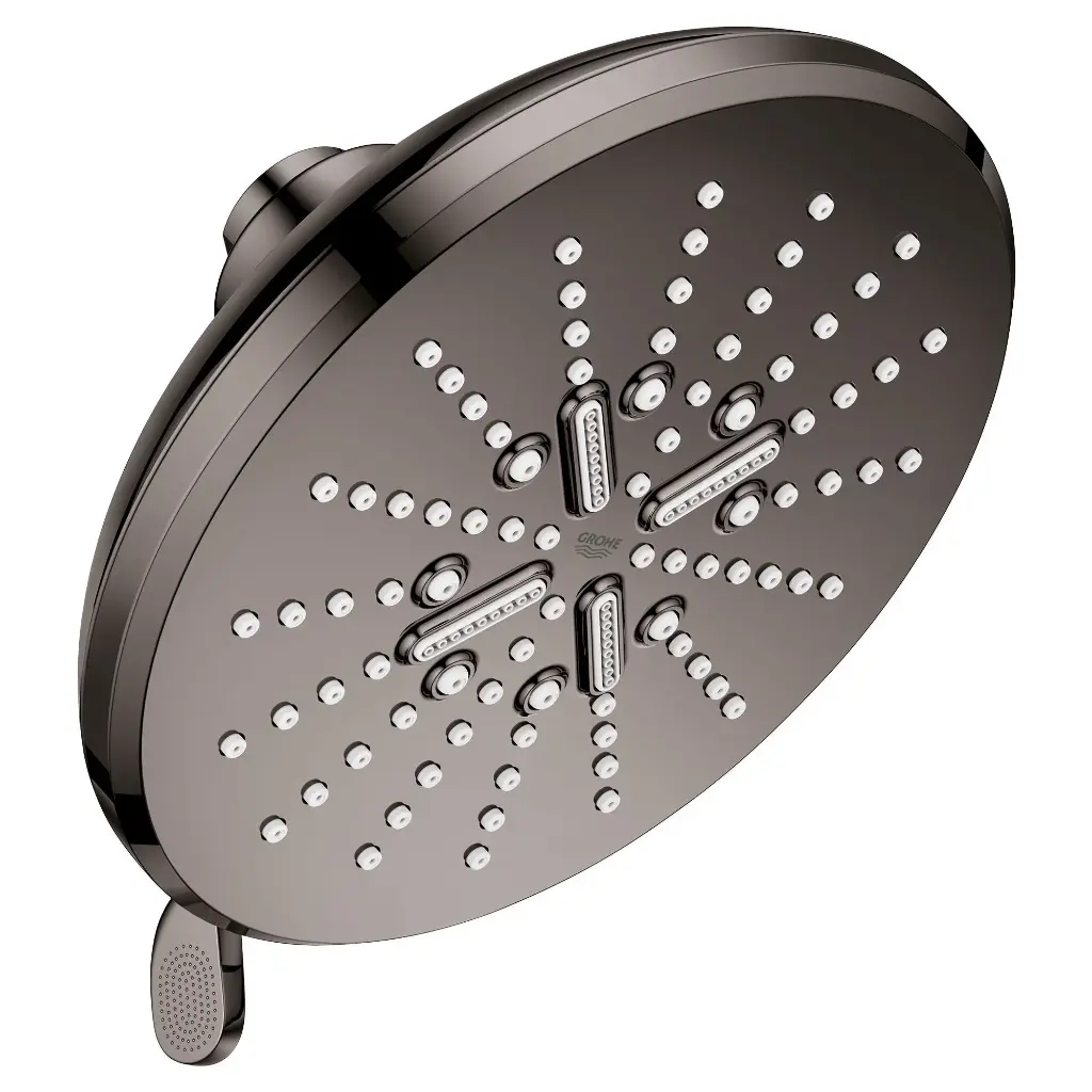 Grohe 26789A00 Shower Head 6-1/2" 3 Sprays 1.75Gpm Hard Graphite