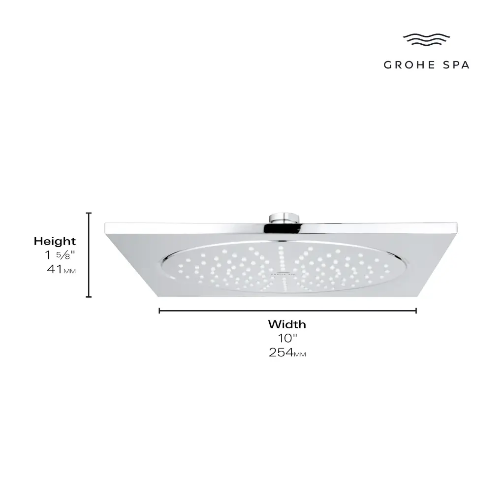 Grohe 26881000 Rainshower Aqua 10" Headshower 6,6L Us Chrome