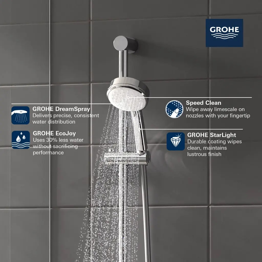 Grohe 275712432 Tempesta Cosmopolitan 100 Handshower 2 Sprays 1.5gpm Matte Black