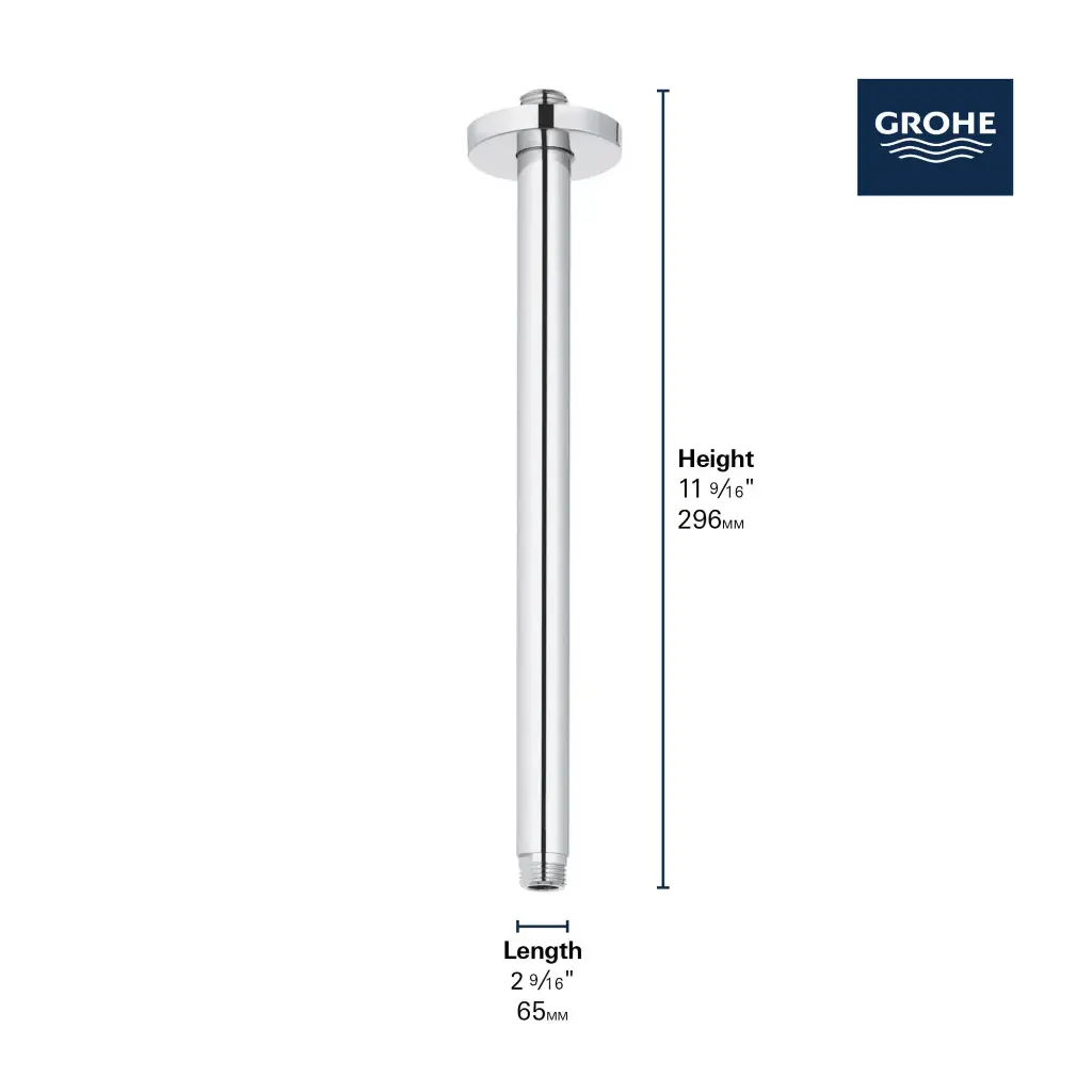 Grohe 284922430 Ceiling Mount Arm Round
