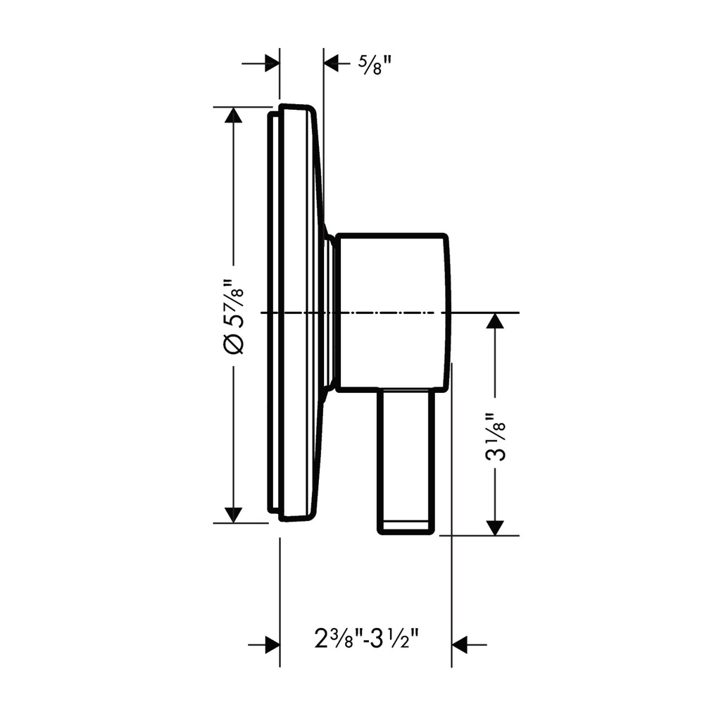 Hansgrohe 15739671 Round Pressure Balance Trim