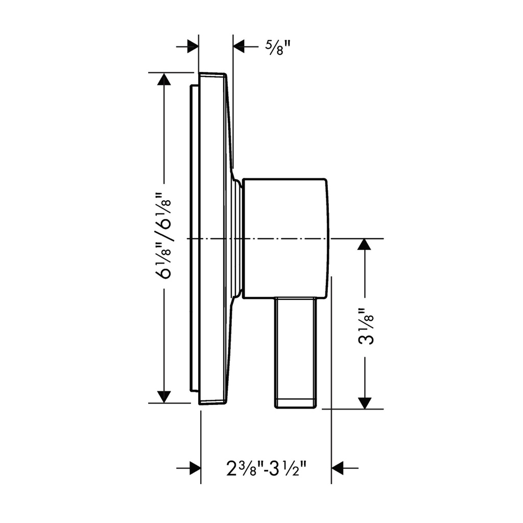 Hansgrohe 15724701 Square Pressure Balance Trim