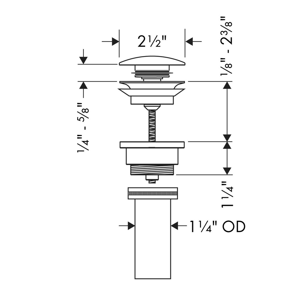 Hansgrohe 50100141 Push Open Sink Drain with Overflow Brushed Bronze