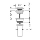 Hansgrohe 50100141 Push Open Sink Drain with Overflow Brushed Bronze