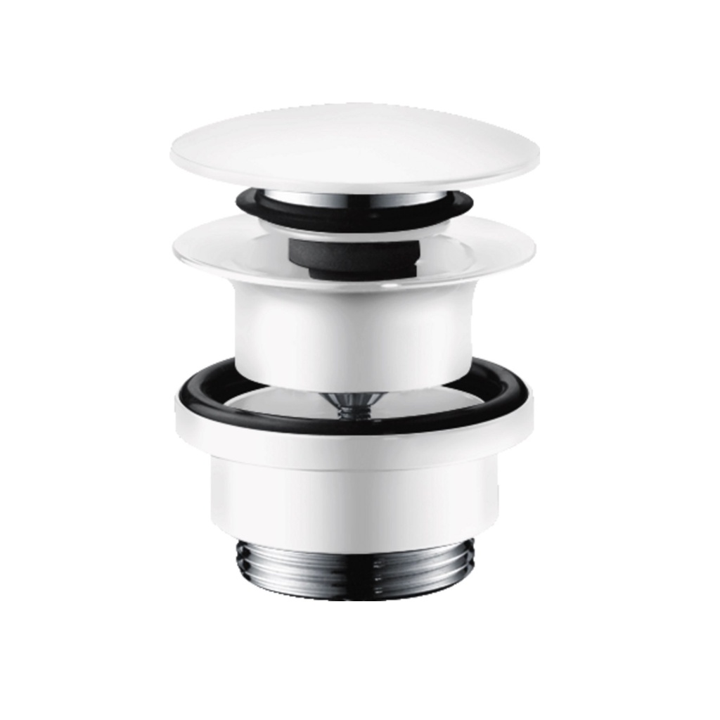 Hansgrohe 50100701 Push Open Sink Drain with Overflow Matte White