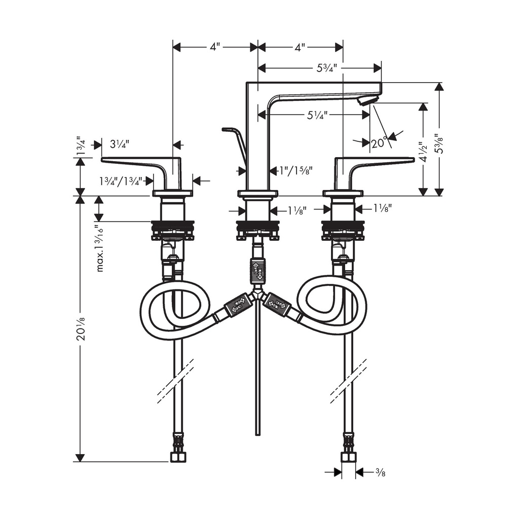 Hansgrohe 32516701 Closed Widespread Lavatory - 110
