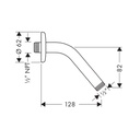 Hansgrohe 27411833 Small Showerarm,1/2 W/ Flange