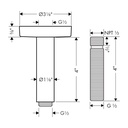 Hansgrohe 27393341 Extension Pipe For Ceiling Mount, 4"