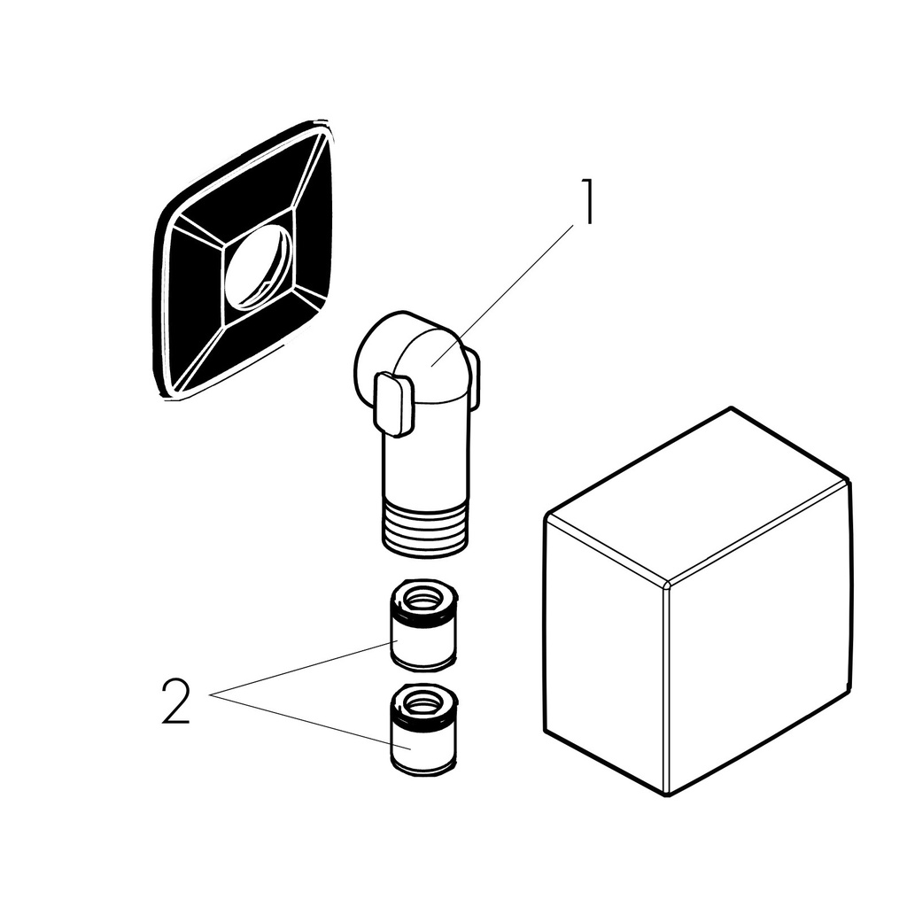 Hansgrohe 26455701 Square Wall Outlet With Check Valves - MATTE WHITE